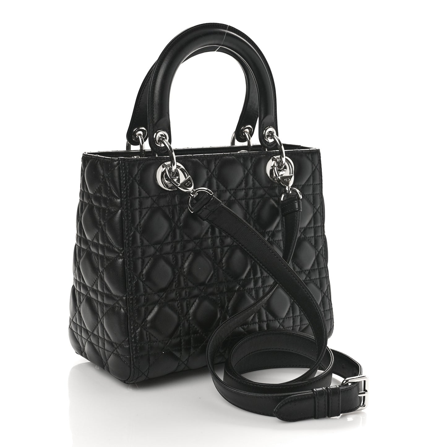 Lambskin Cannage Medium Lady Dior Black