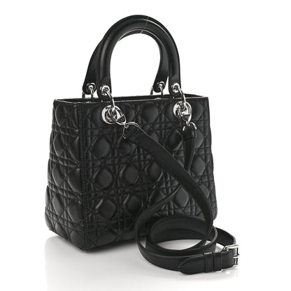 Christian Dior Lambskin Cannage Medium Lady Dior Black 3 of 8