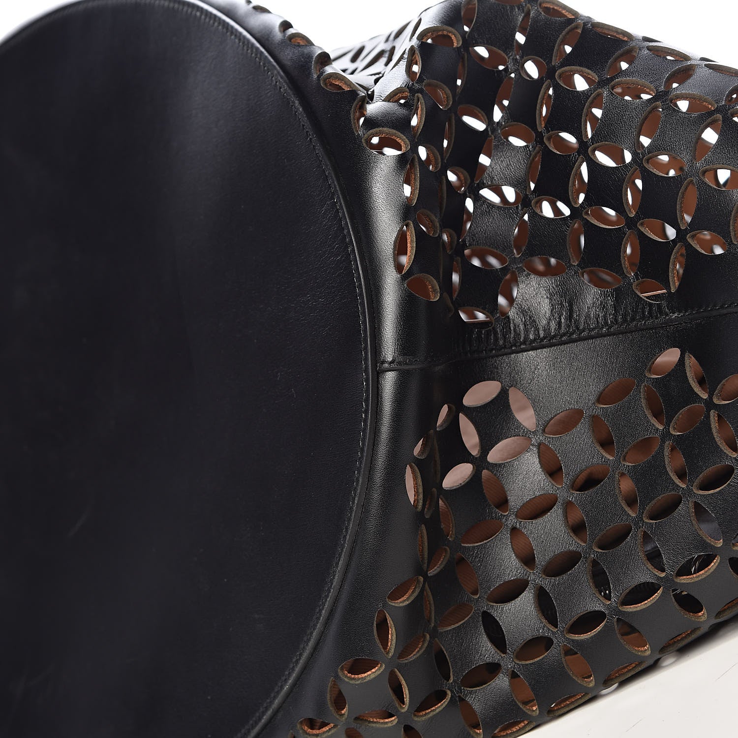 Alaia Calfskin Laser Cut Petale Tote Black 16 of 18