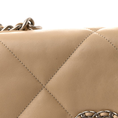 Chanel Lambskin Quilted Medium Chanel 19 Flap Light Beige 11 of 12