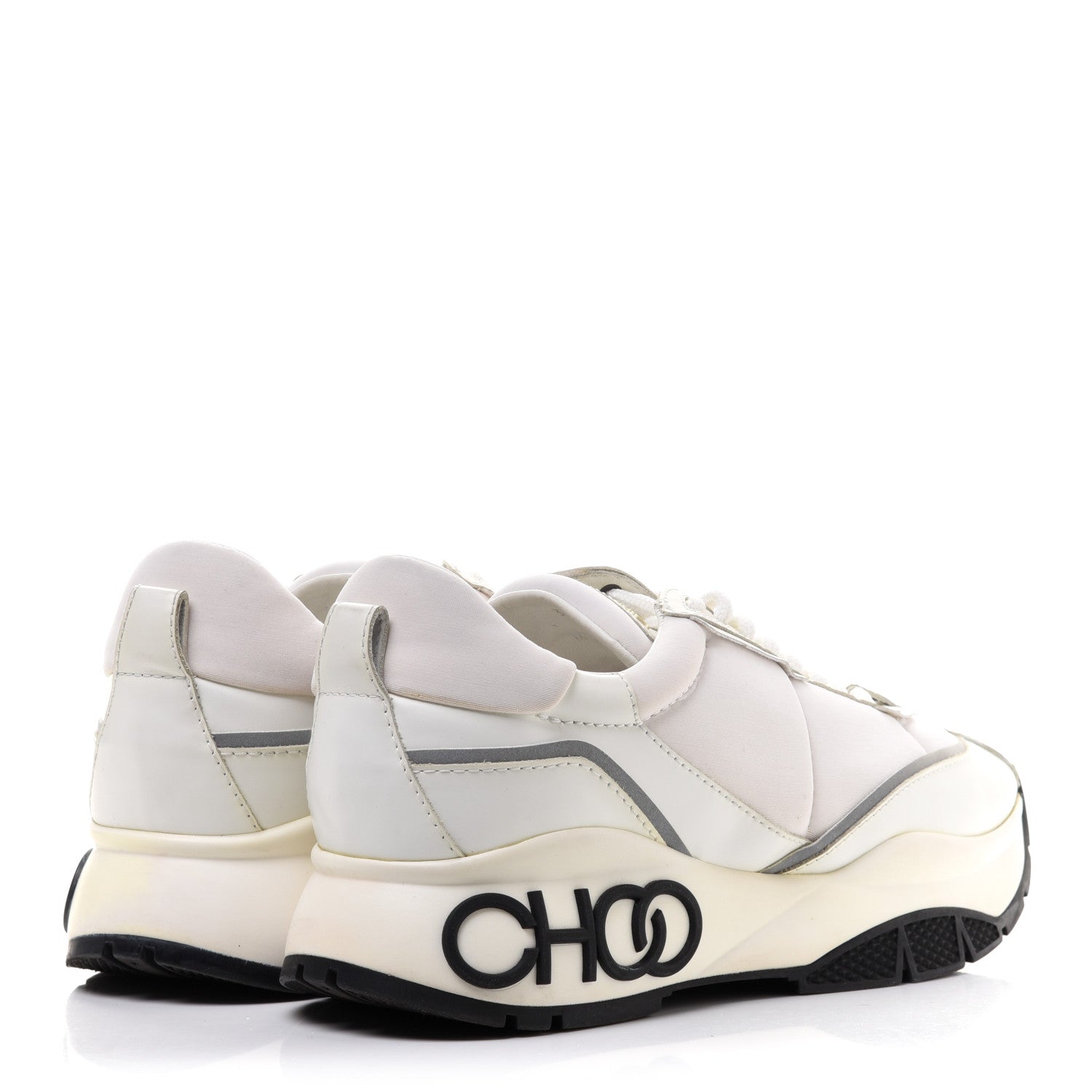 Jimmy Choo Calfskin Neoprene Raine Sneakers 39.5 White 4 of 10