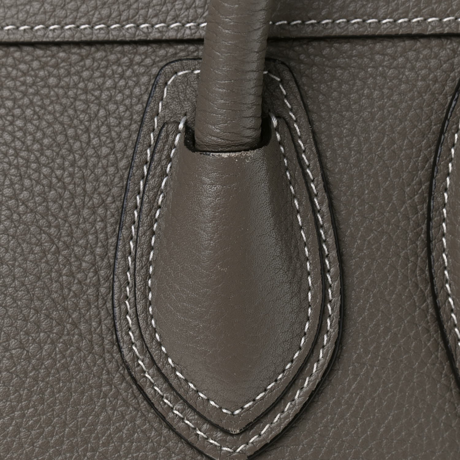 Celine Drummed Calfskin Micro Luggage Souris 11 of 13