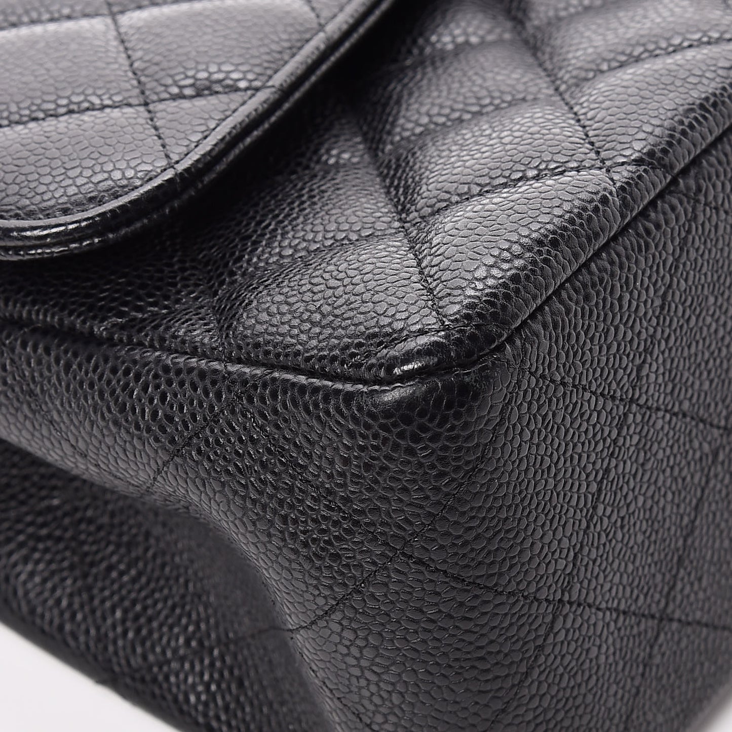 Caviar Quilted Jumbo Double Flap Black