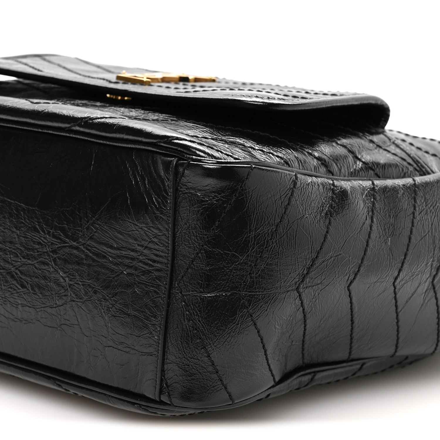 Saint Laurent Crinkled Calfskin Matelasse Monogram Niki Multipocket Shopping Tote Black 10 of 10