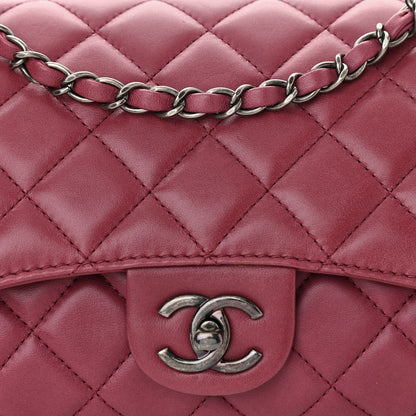 Chanel Lambskin Medium Grocery By Chanel Drawstring Shopping Bag Dark Pink 8 of 10