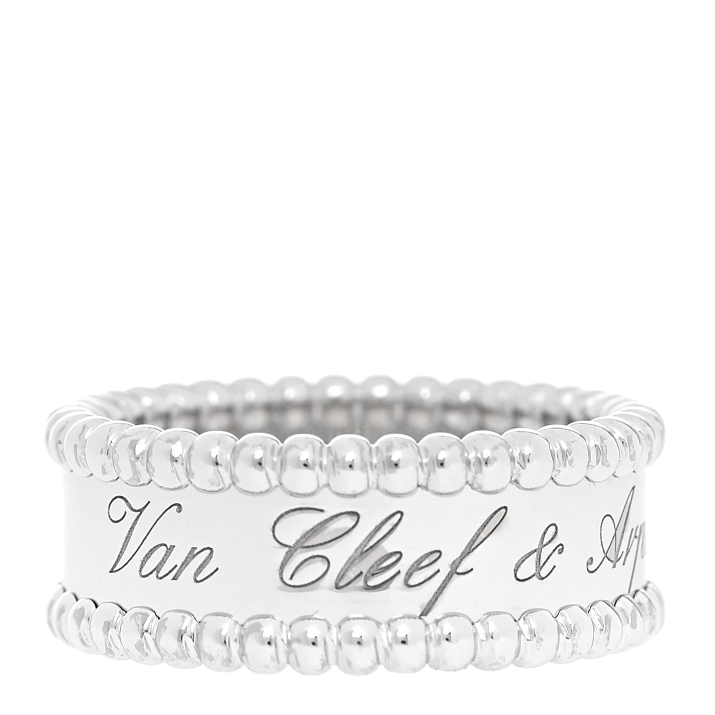 18K White Gold Perlee Signature Ring 53 6.25