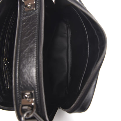 MCM Crushed Calfskin Logo Crossbody Bag Black 10 of 18