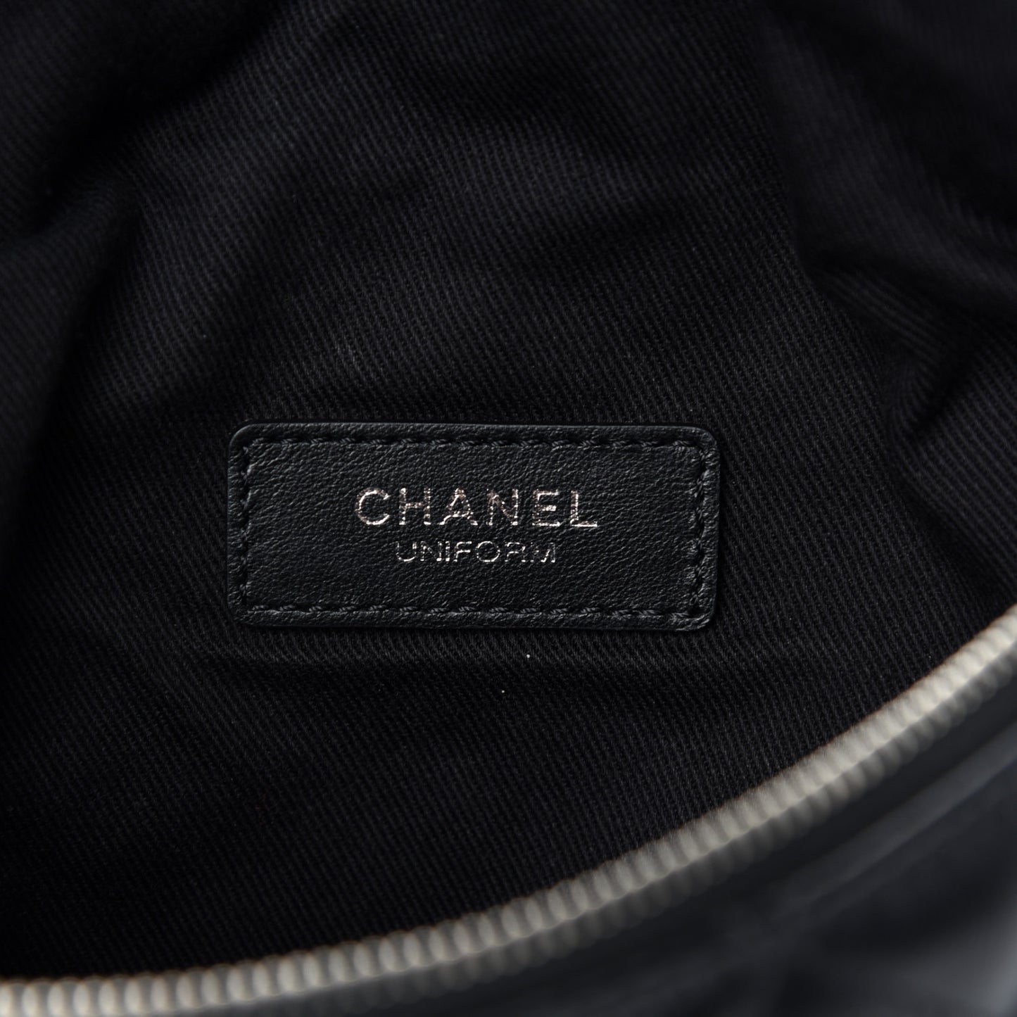 Grained Calfskin Quilted Waist Belt Bag Black