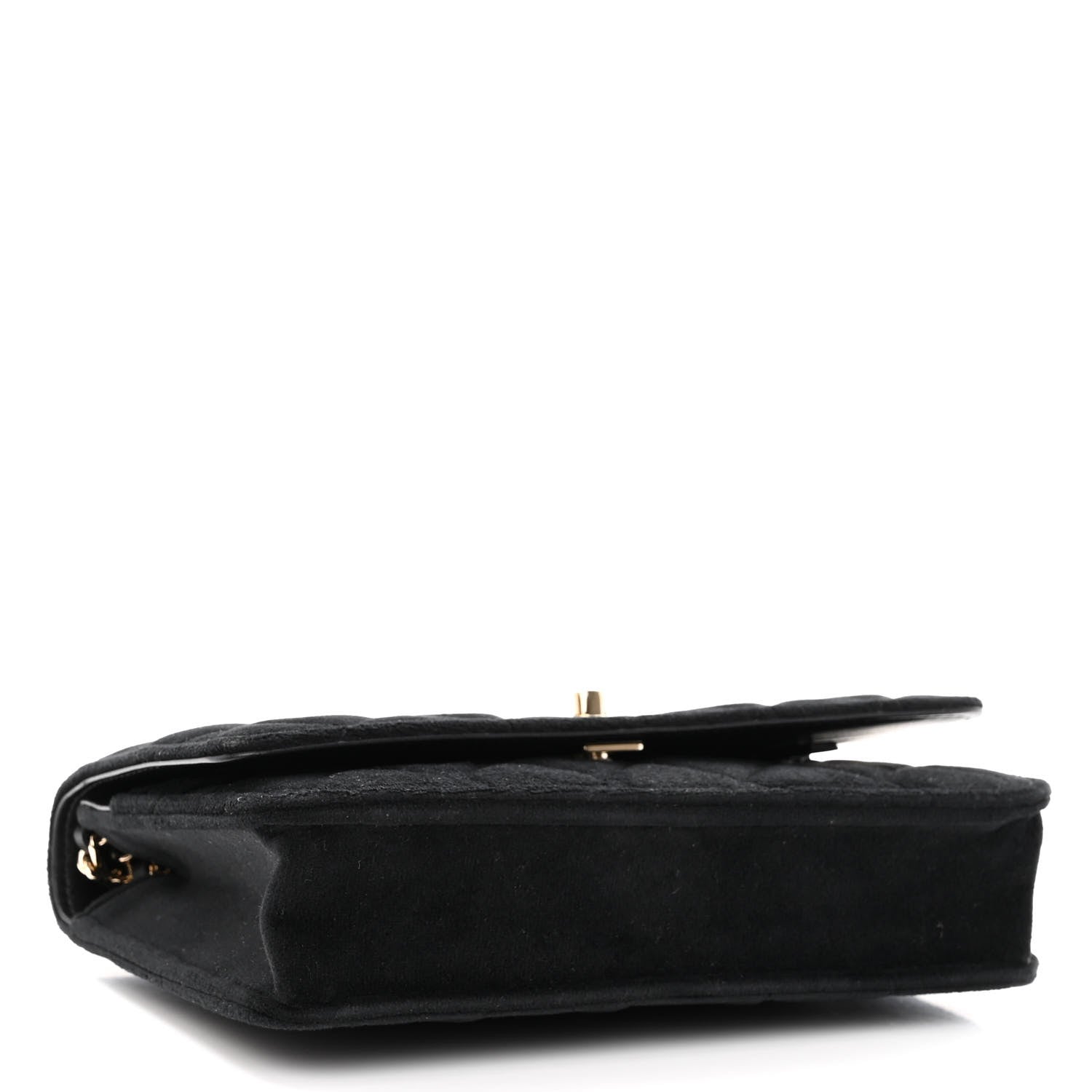 Chanel Velvet Quilted Pearl Crush Wallet On Chain WOC Black 4 of 12