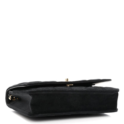 Chanel Velvet Quilted Pearl Crush Wallet On Chain WOC Black 4 of 12