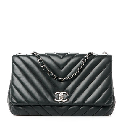 Chanel Lambskin Chevron Quilted Single Flap Black 1 of 12