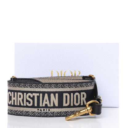 Christian Dior Canvas Embroidered Shoulder Strap Blue 5 of 5