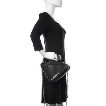 Balenciaga Calfskin XS Triangle Chain Duffle Black 3 of 9