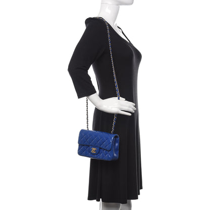 Chanel Lambskin Quilted Mini Rectangular Flap Blue 2 of 11