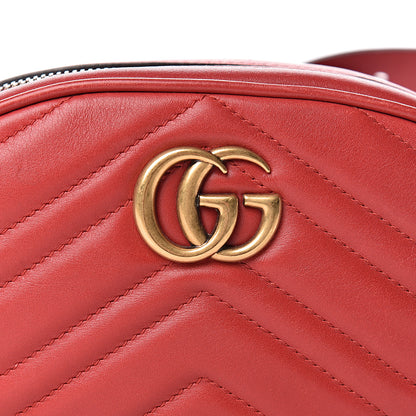 Gucci Calfskin Matelasse GG Marmont Belt Bag 85 34 Hibiscus Red 14 of 14