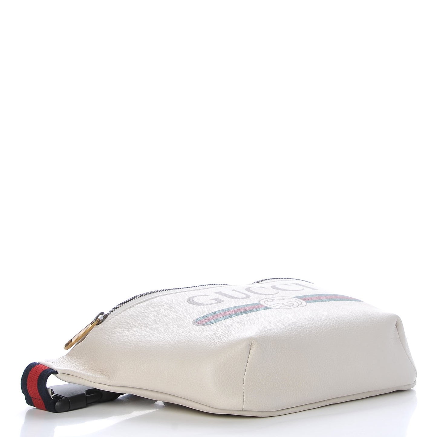 Grained Calfskin Logo Belt Bag White