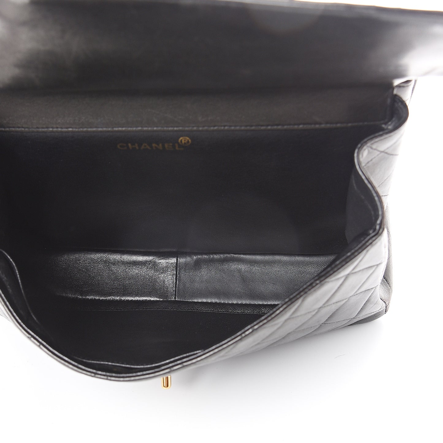Lambskin Quilted Jumbo Double Sided Flap Black