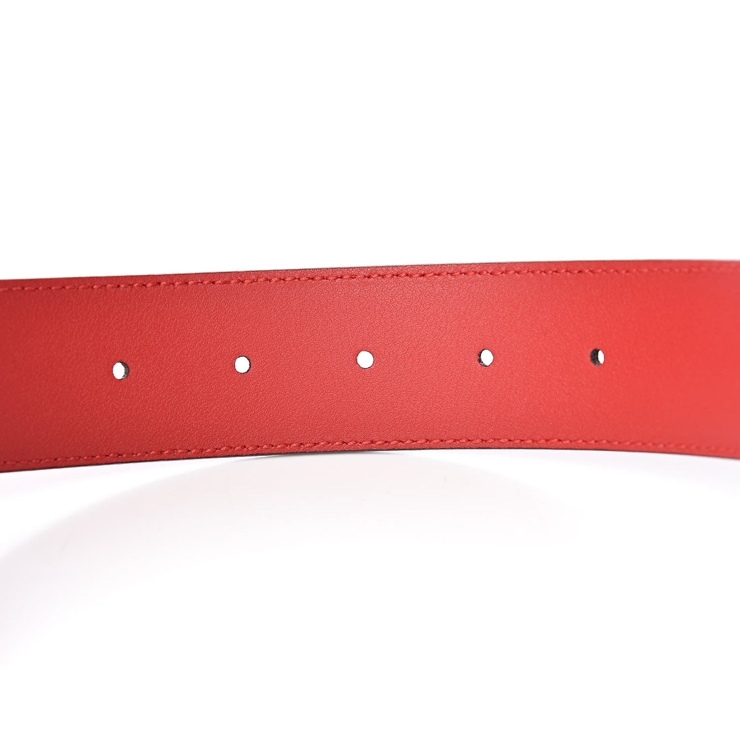 Moon Calfskin Interlocking G 37mm Belt 80 32 Vibrant Red