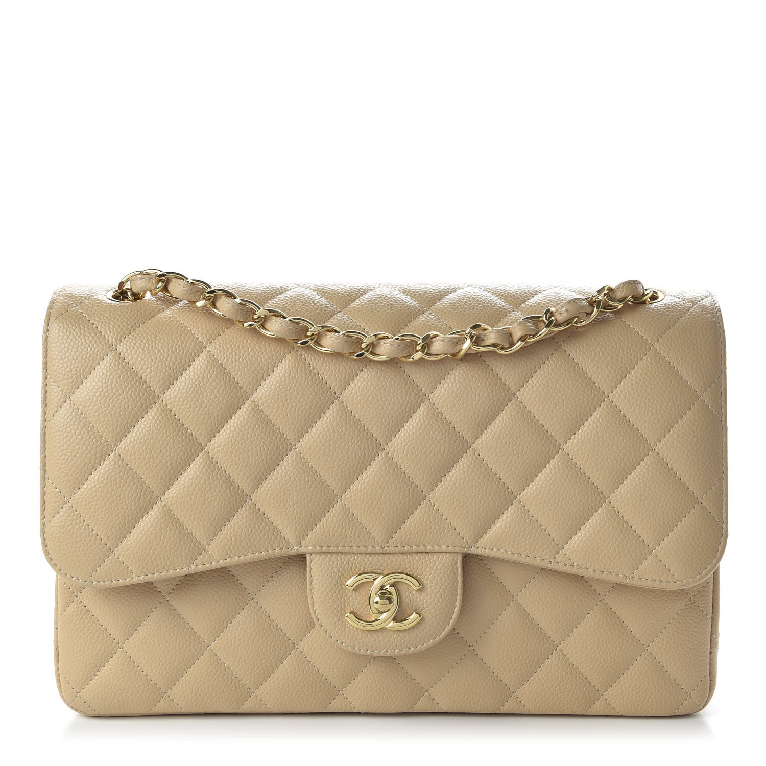 Chanel Caviar Quilted Jumbo Double Flap Beige Clair 1 of 11
