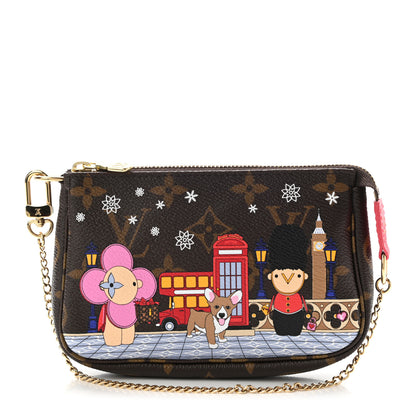 Louis Vuitton Monogram 2021 Christmas Animation London Mini Pochette Accessories Red 1 of 7