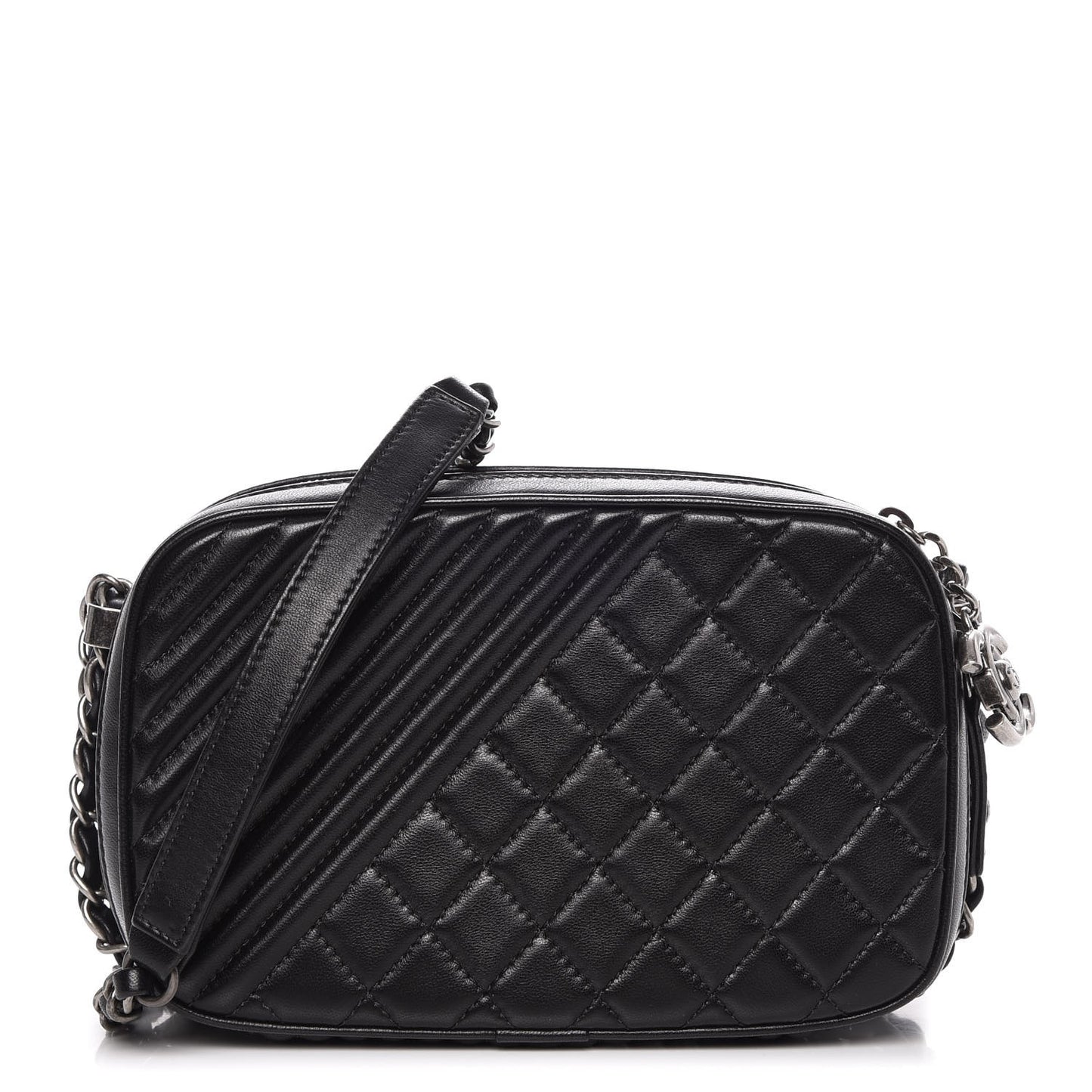 Lambskin Small Coco Boy Camera Case Black