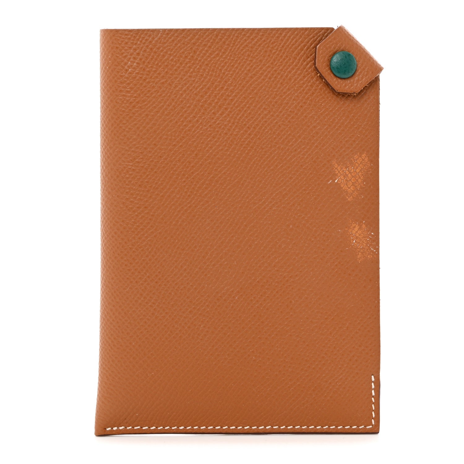 Hermes Epsom Tarmac Dot PM Passport Holder Gold Malachite 1 of 8