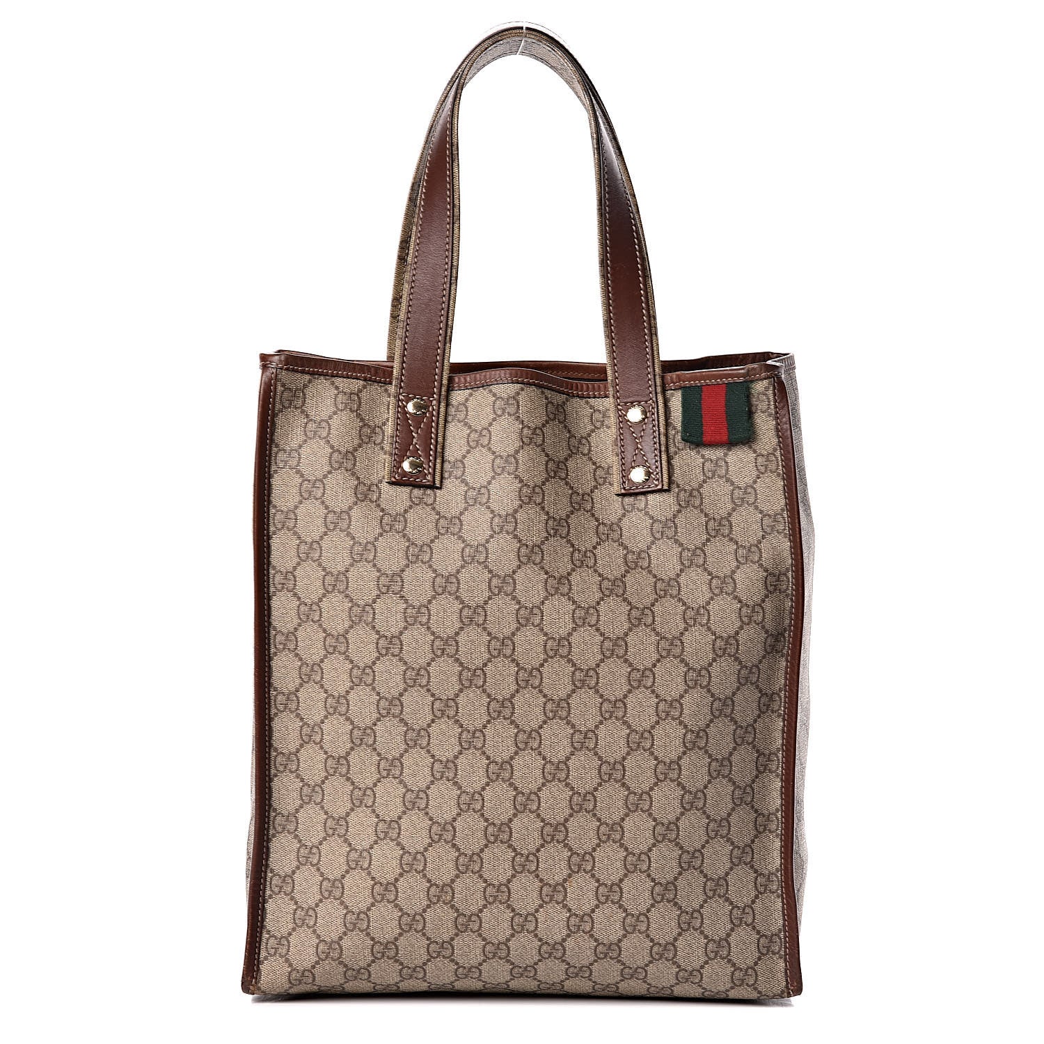 Gucci GG Plus Monogram Small Signature Web Loop Vertical Tote Light Brown 1 of 15