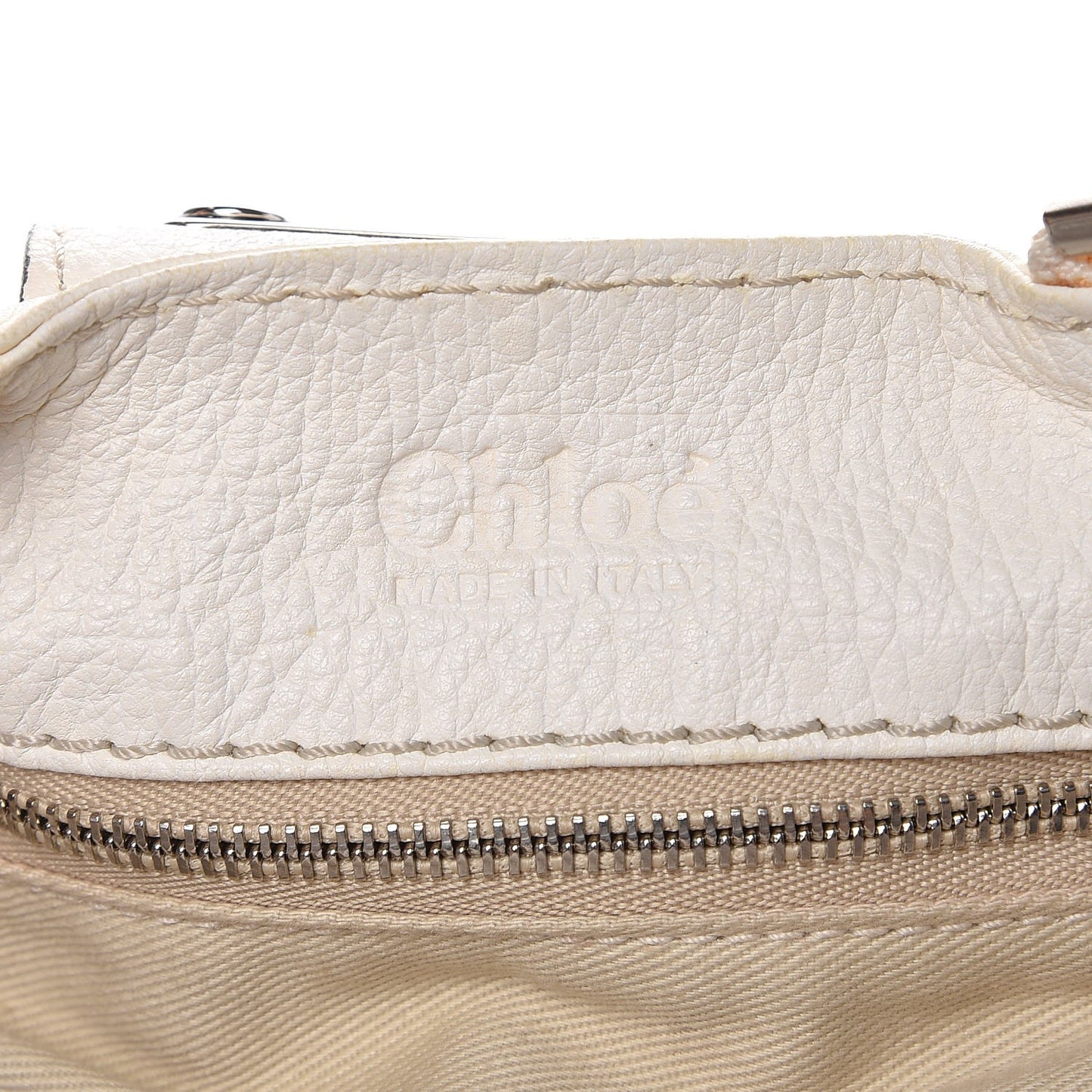 Calfskin Medium Paddington Satchel White