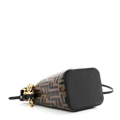 Fendi Vitello Liberty F is Fendi Bi-Color FF 1974 Embossed Mini Mon Tresor Bucket Bag Maya Black 4 of 11