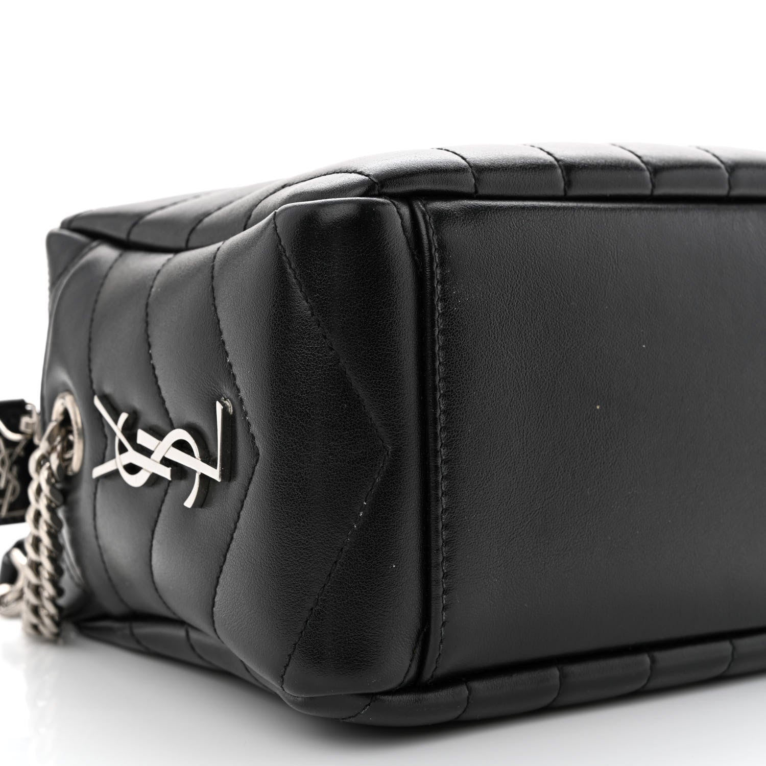 Saint Laurent Calfskin Y Quilted Monogram Small Loulou Bowling Bag Black 10 of 12