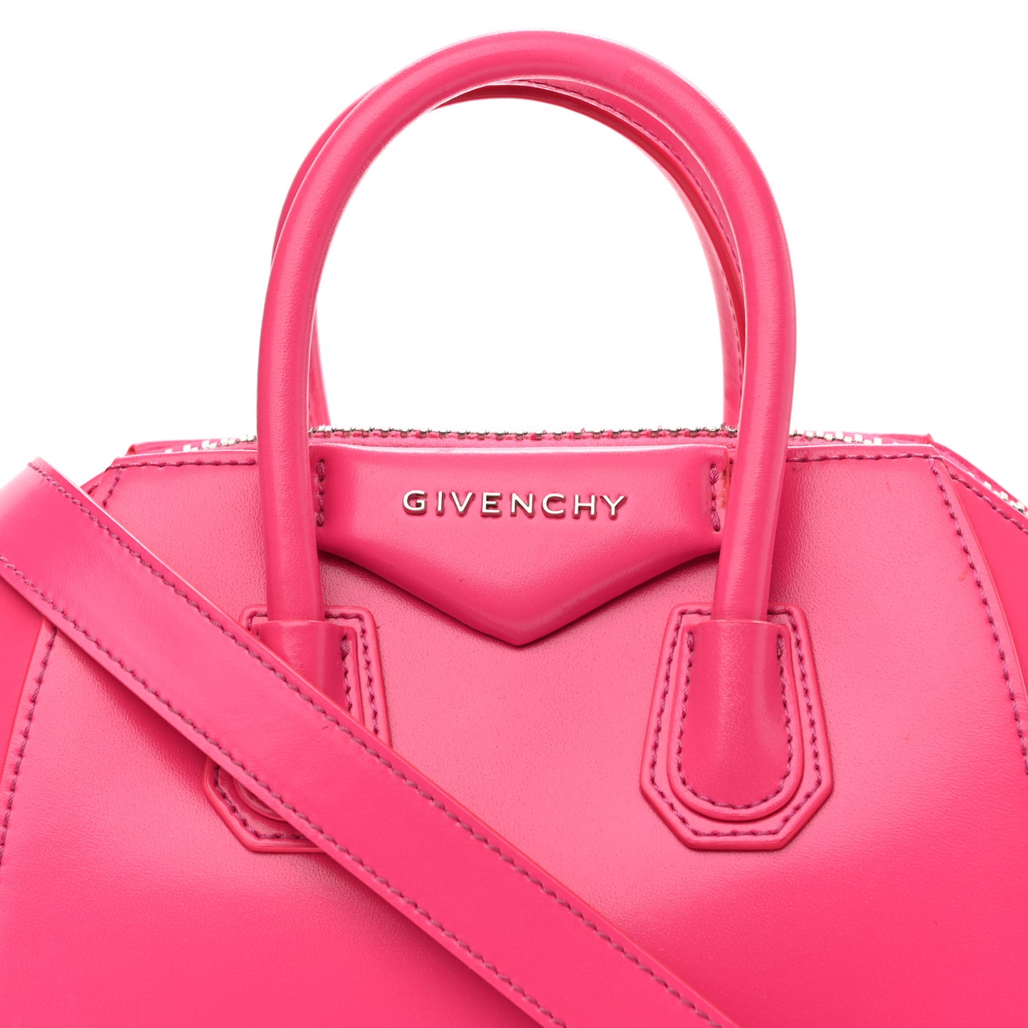Shiny Lord Calfskin Mini Antigona Shocking Pink