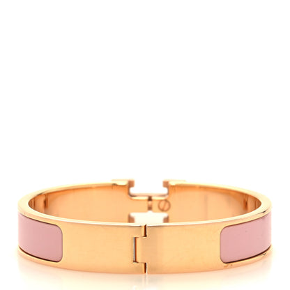 Hermes Enamel Narrow Clic Clac H Bracelet PM Rose Nacarat 3 of 7