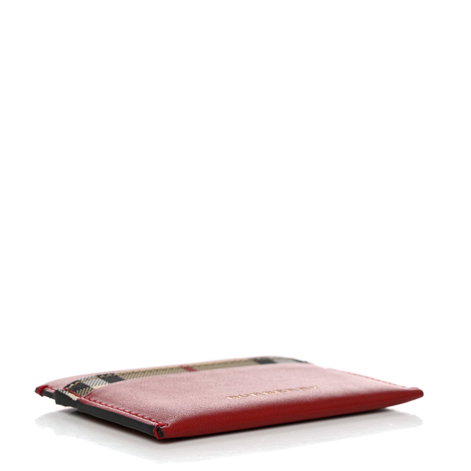 Burberry Calfskin Horseferry Check Izzy Card Case Red 4 of 8