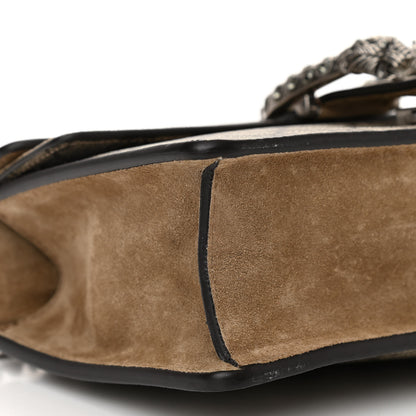 Gucci GG Supreme Monogram Suede Crystal Small Dionysus Shoulder Bag Beige Ebony Taupe 9 of 10