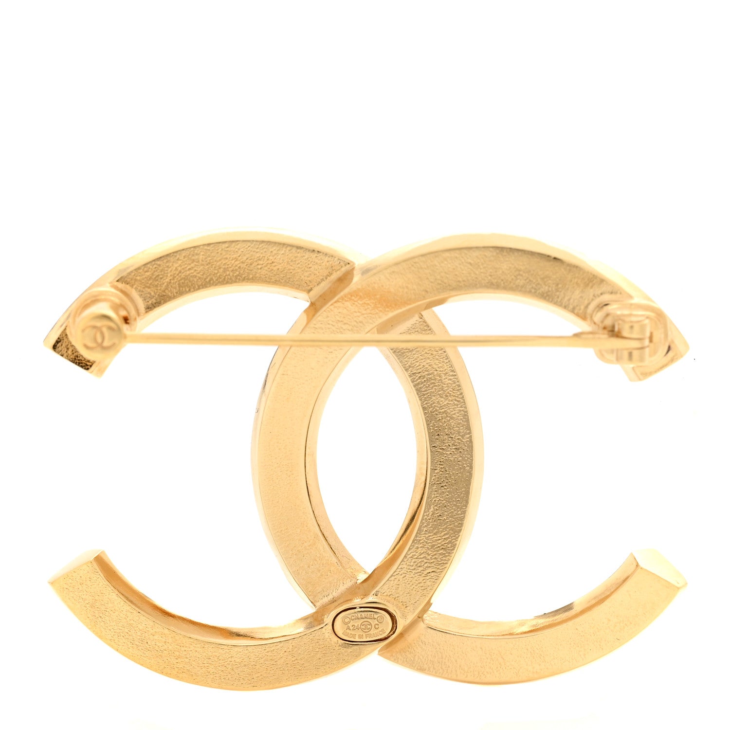 Chanel Baguette Crystal CC Brooch Black Gold 2 of 5
