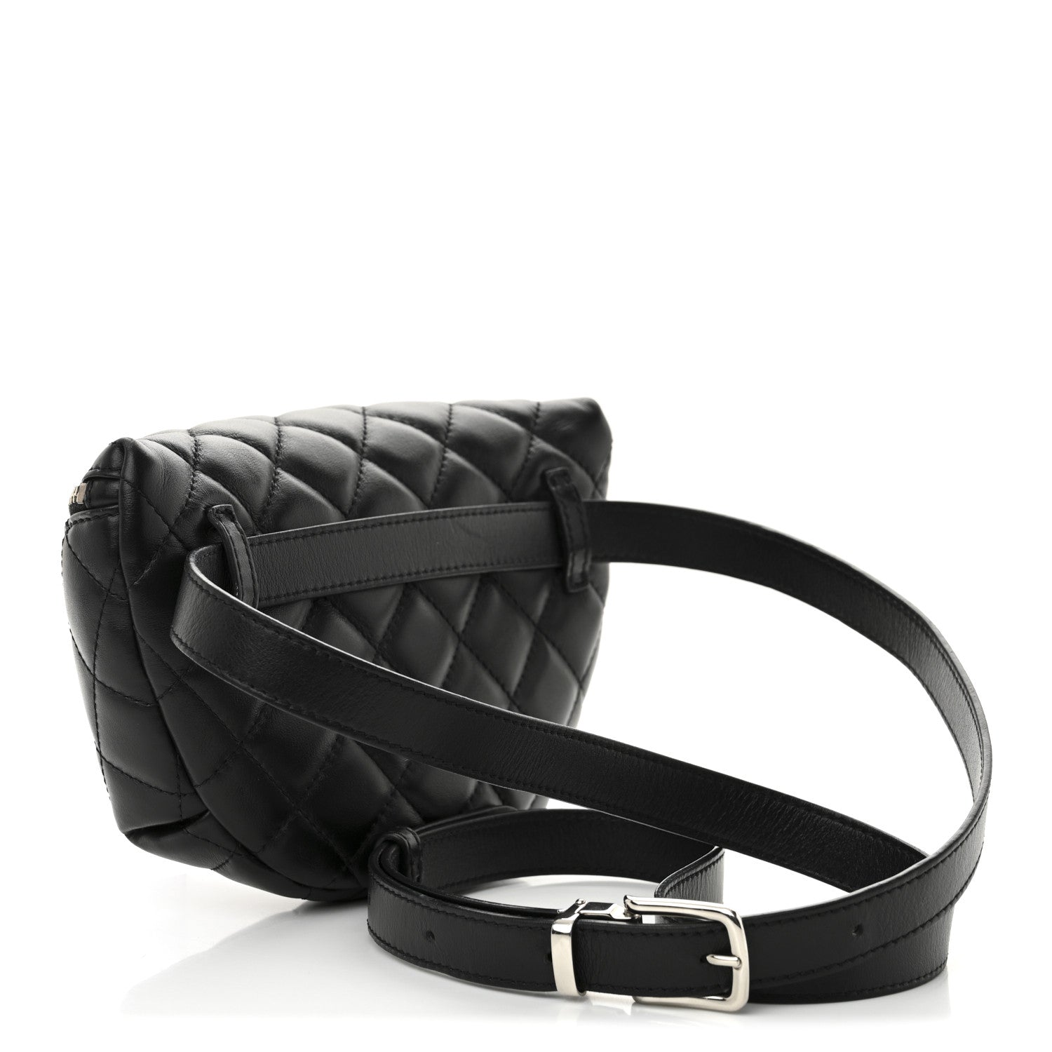 Chanel Calfskin Quilted Uniform Waist Belt Bag Black 3 of 12