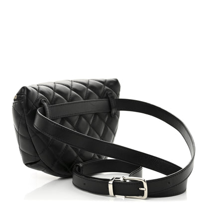 Chanel Calfskin Quilted Uniform Waist Belt Bag Black 3 of 12