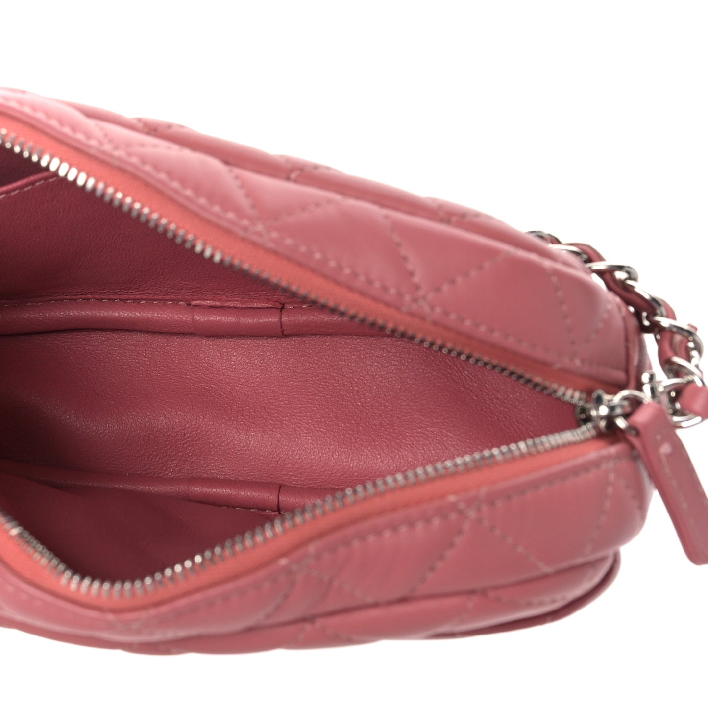 Lambskin Quilted Small Timeless Camera Case Pink