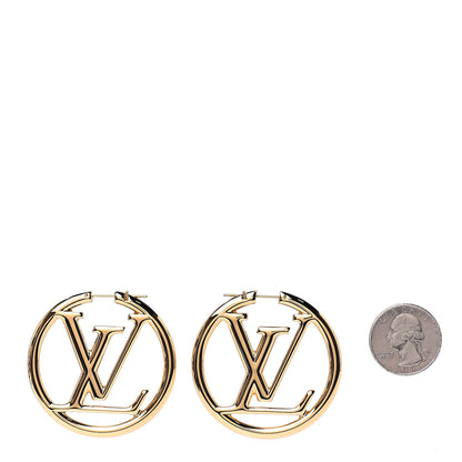 Louis Vuitton Metal Louise Hoop Earrings Gold 2 of 5