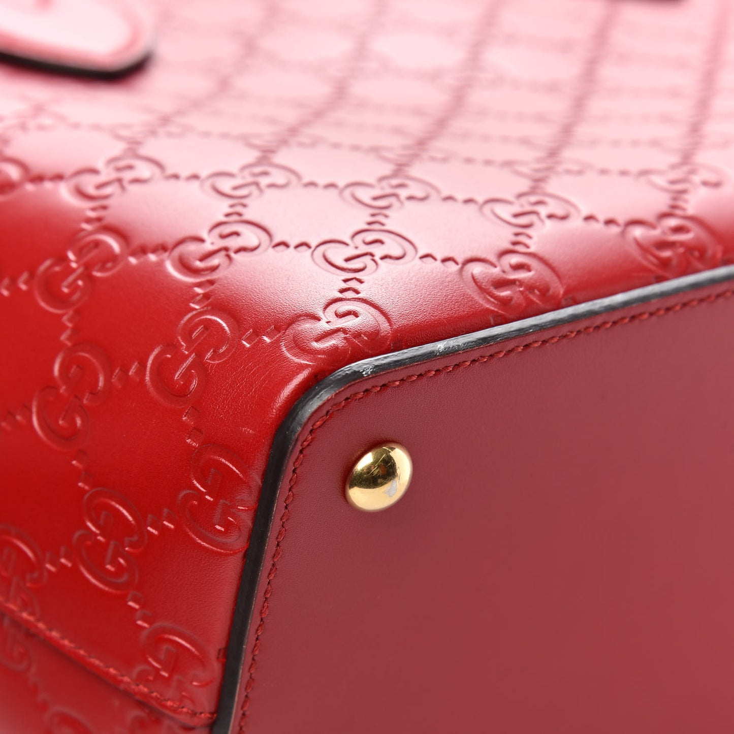 Guccissima Small Zippered Bucket Tote Hibiscus Red