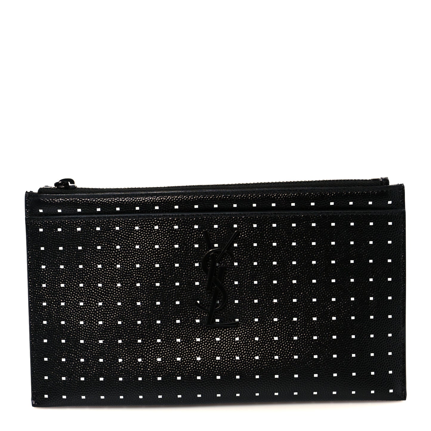 Grain De Poudre Square Dot Zip Bill Pouch Black White