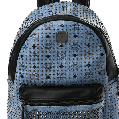 MCM Visetos Studded Medium Backpack Blue 7 of 15