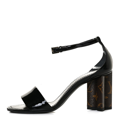 Louis Vuitton Patent Monogram Silhouette Sandals 36 Black 1 of 13