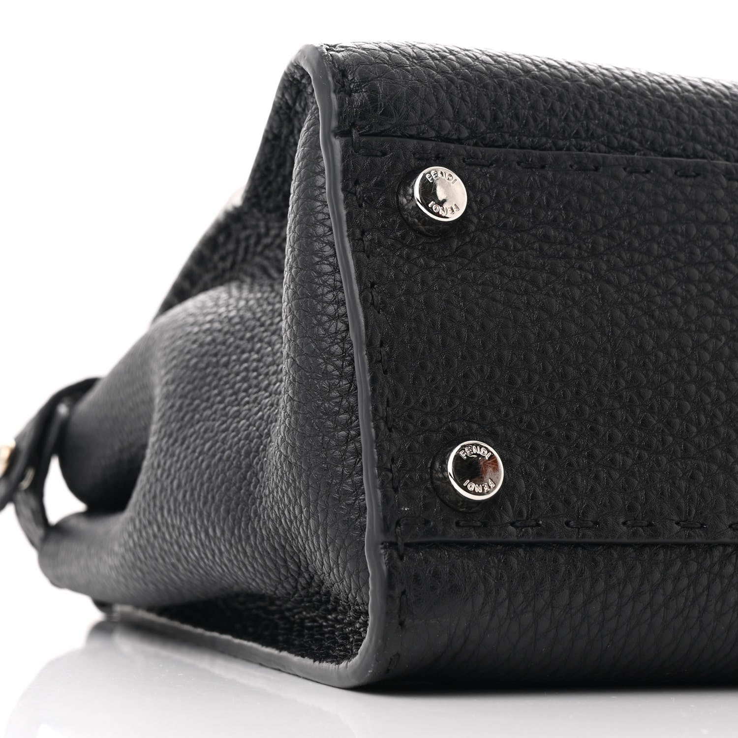 Fendi Cuoio Romano Selleria Bi-Color Medium Peekaboo Iconic Satchel Black Mou Black Mou 10 of 11