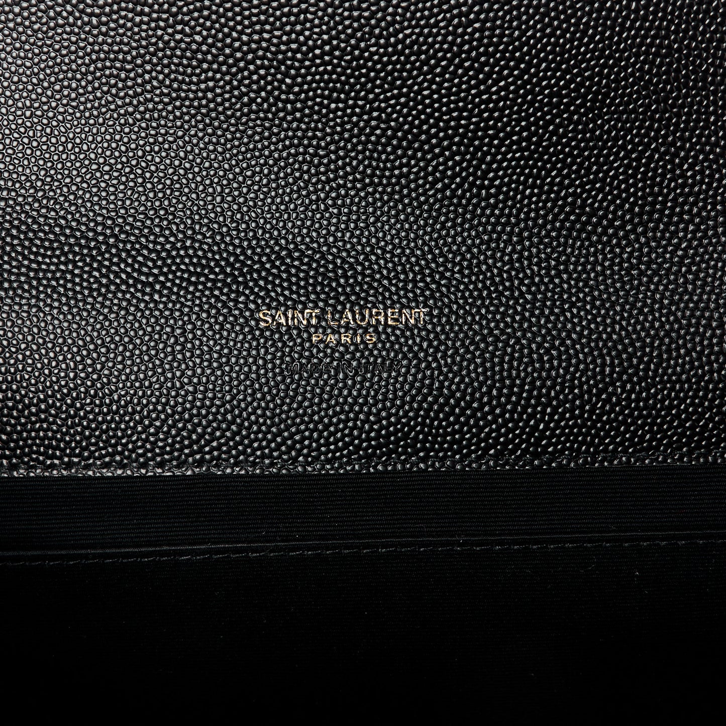 Grain De Poudre Matelasse Chevron Monogram Envelope Clutch Black