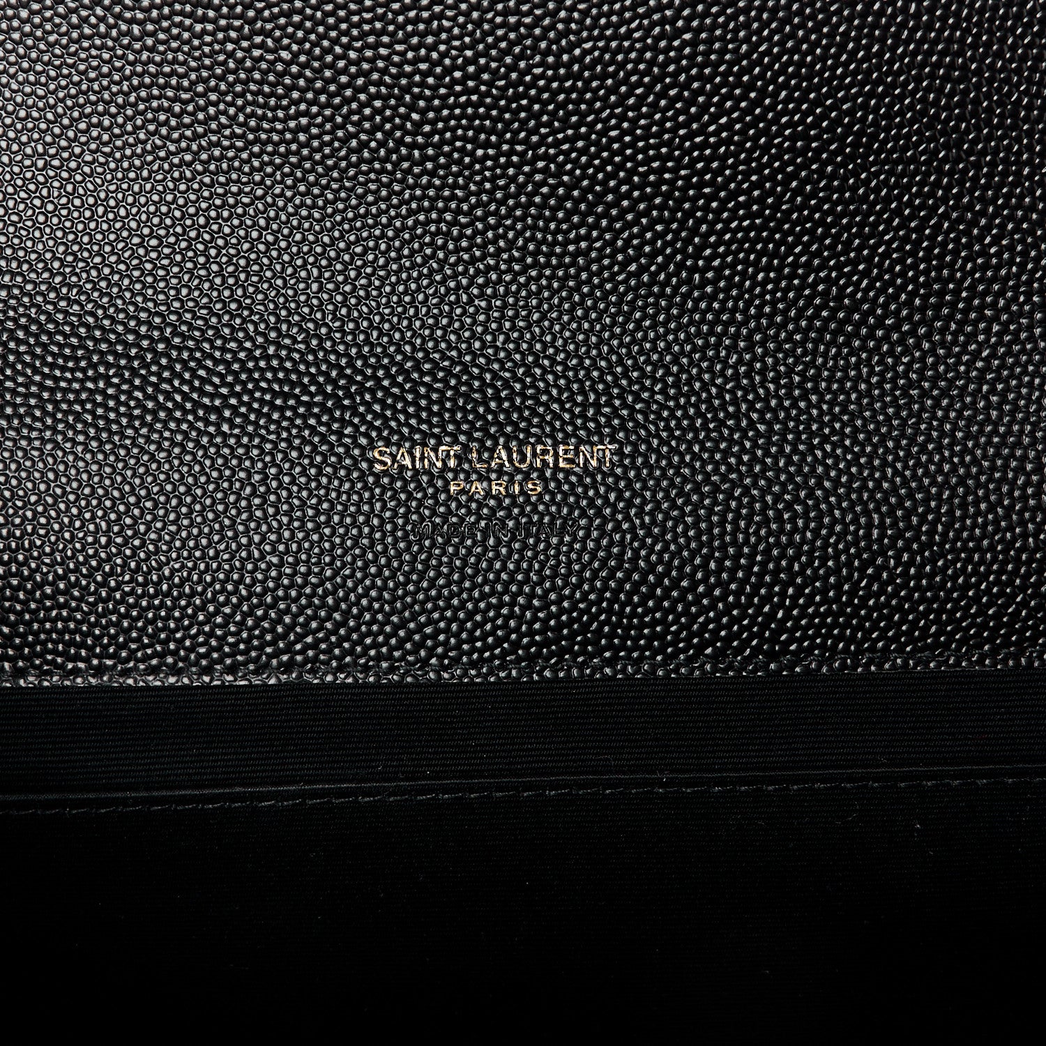 Saint Laurent Grain De Poudre Matelasse Chevron Monogram Envelope Clutch Black 6 of 10