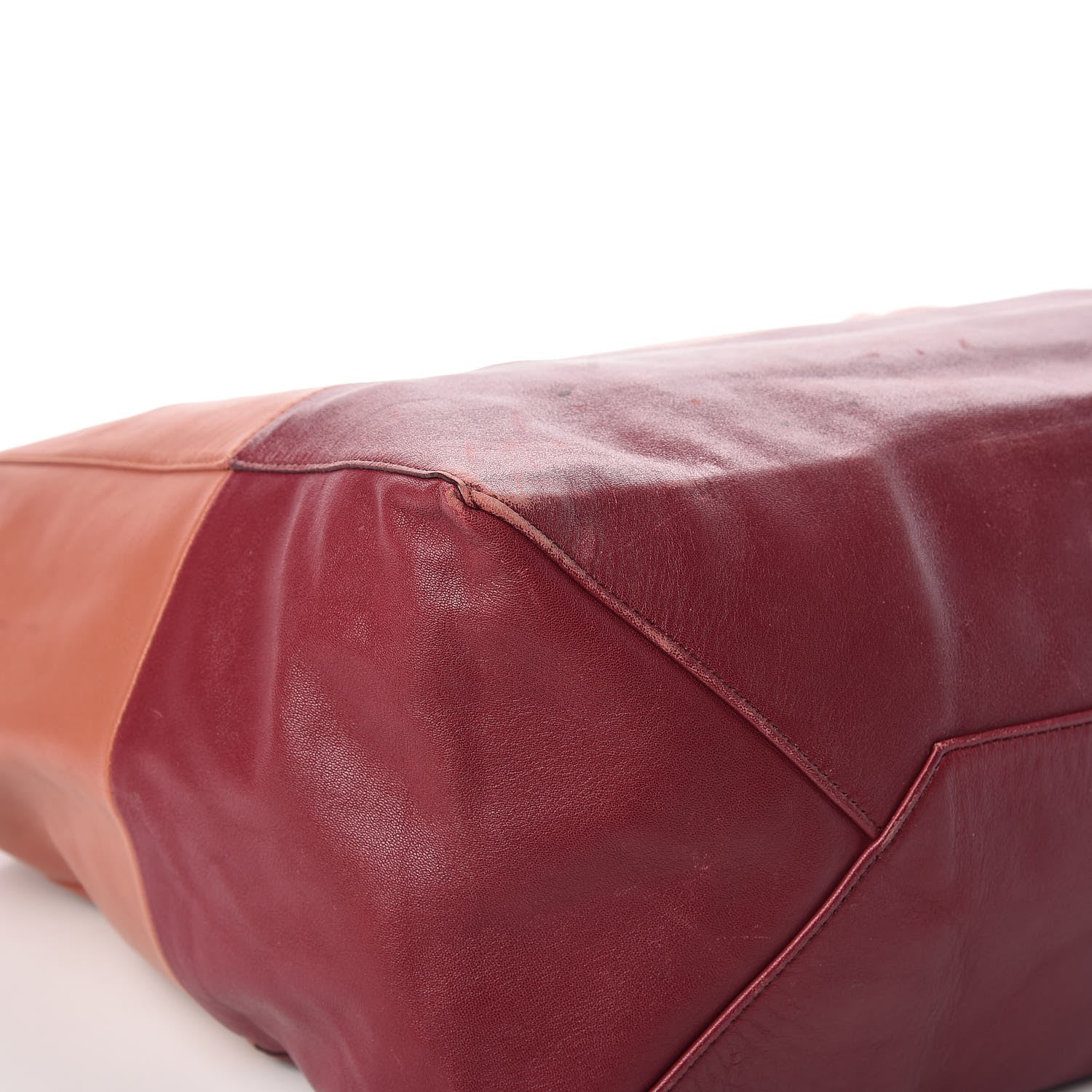 Celine Lambskin Horizontal Bi-Color Cabas Peach Rust 15 of 29