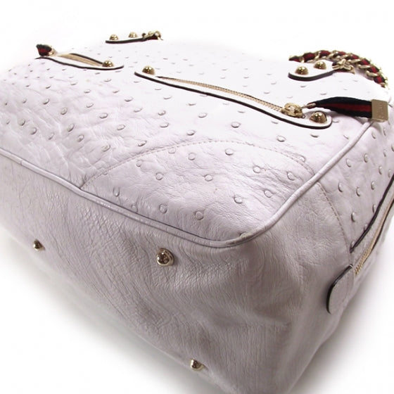 Gucci Ostrich Signature Bowler White 5 of 12