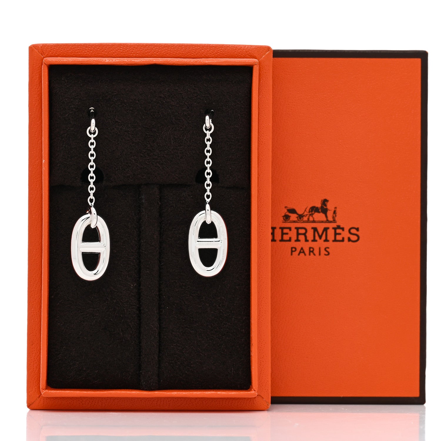 Hermes Sterling Silver Farandole Drop Earrings 5 of 5