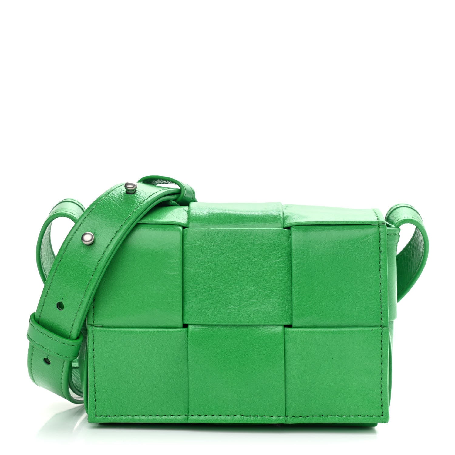 Bottega Veneta Crinkled Lambskin Maxi Intrecciato Extra Mini Cassette Crossbody Bag Parakeet 1 of 8